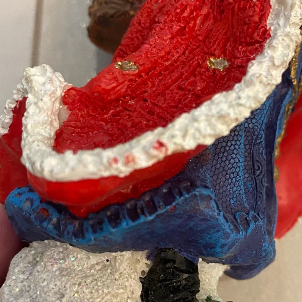 Festive Holiday Painted Composite Traditional Christmas Santa Figurine